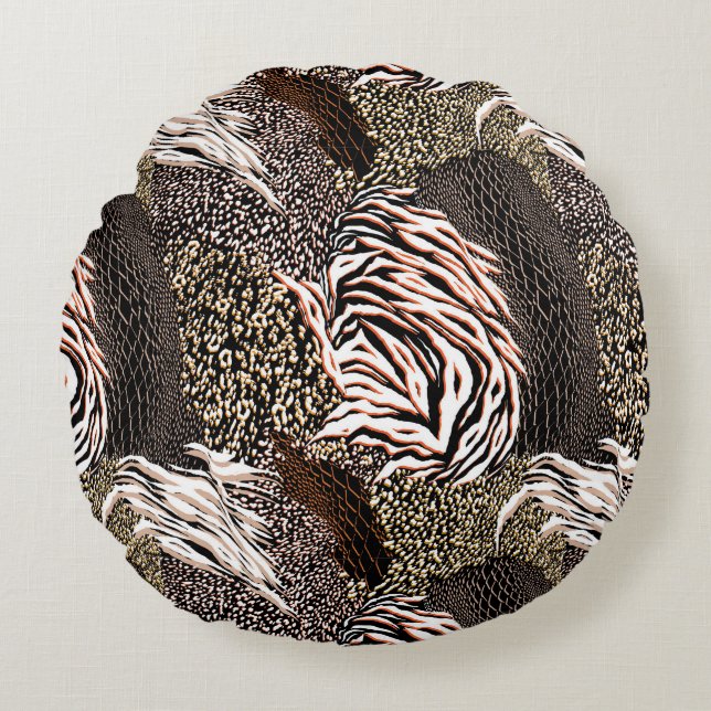 Muster für Tierdruckmuster Rundkissen Rundes Kissen (Vorderseite)