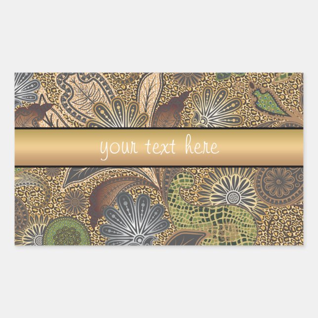 Muster für Tierdruckpaisley Rechteckiger Aufkleber (Vorderseite)