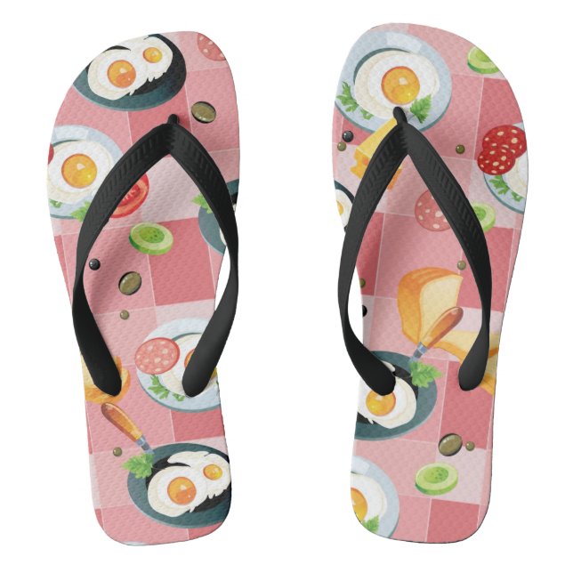Muster für Tomaten und frittierte Eier Flip Flops (Fußbett)
