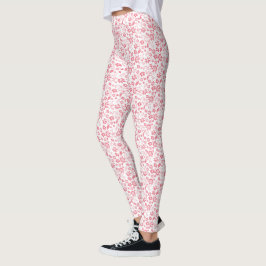 Muster für tropische Blume mit niedlichem Rosa Leggings