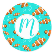 Muster für tropische Clownfische und Blasen