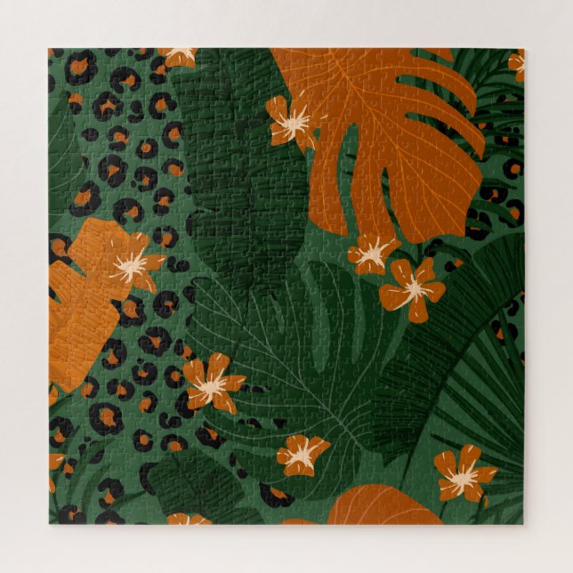 Muster für tropische Leopard-Blätter Puzzle (Vertikal)
