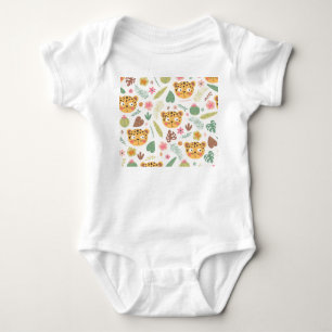 Muster für tropische Pflanze von Leopard Baby Strampler