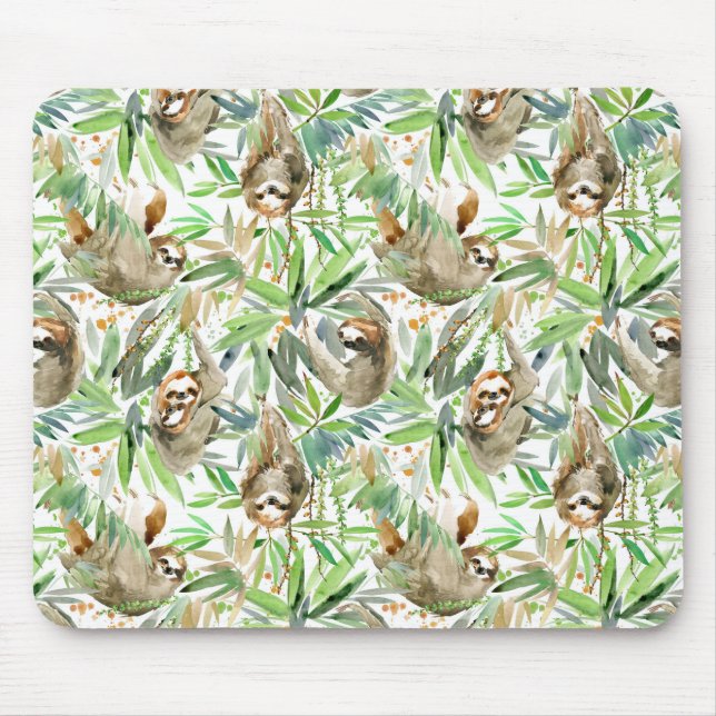 Muster für tropische Wasserfarben Mousepad (Vorne)