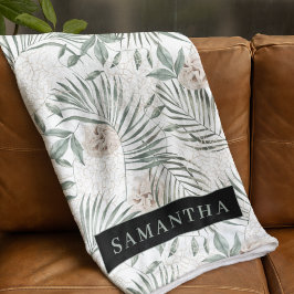 Muster für tropische Wasserfarben und Blätter und  Fleecedecke