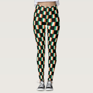 Muster für überprüfte Irland-Flaggen Leggings