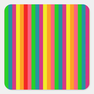 Muster für vertikale Streifen mit mehrfarbigem Reg Quadratischer Aufkleber