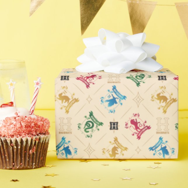 Muster für verzierte HOGWARTS™-Wappen Geschenkpapier (Geburtstagsparty)