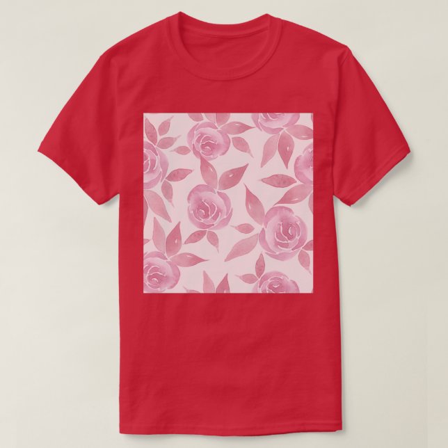Muster für Viktorianische Rose in Rosa T-Shirt (Design vorne)