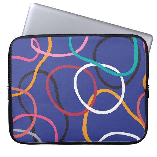 Muster für Vintage Abstrakte Kreise Laptopschutzhülle (Vorderseite)