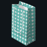Muster für Vintage, Aquamarine grüne geometrische  Kleine Geschenktüte<br><div class="desc">Geschenktasche für Vintage Minze Aquamarine geometrische Punkte</div>
