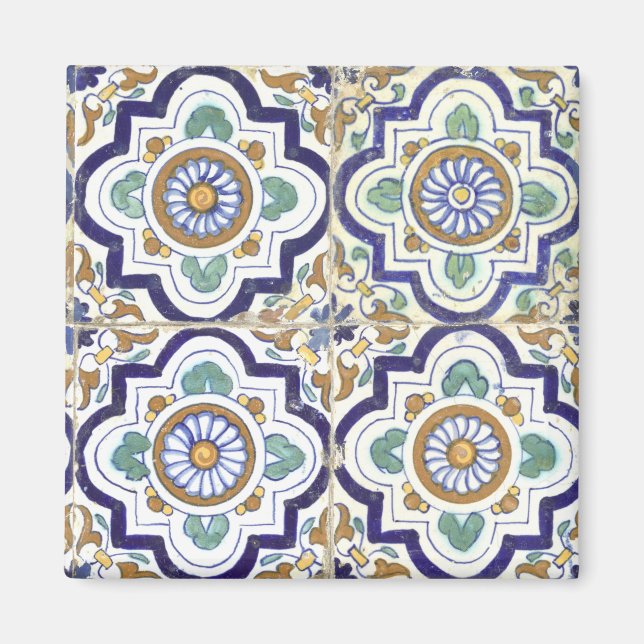 Muster für Vintage botanische Zierfliesen Magnet (Vorne)