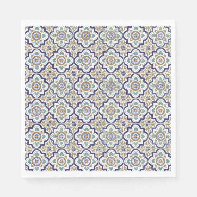 Muster für Vintage botanische Zierfliesen Serviette (Vorderseite)