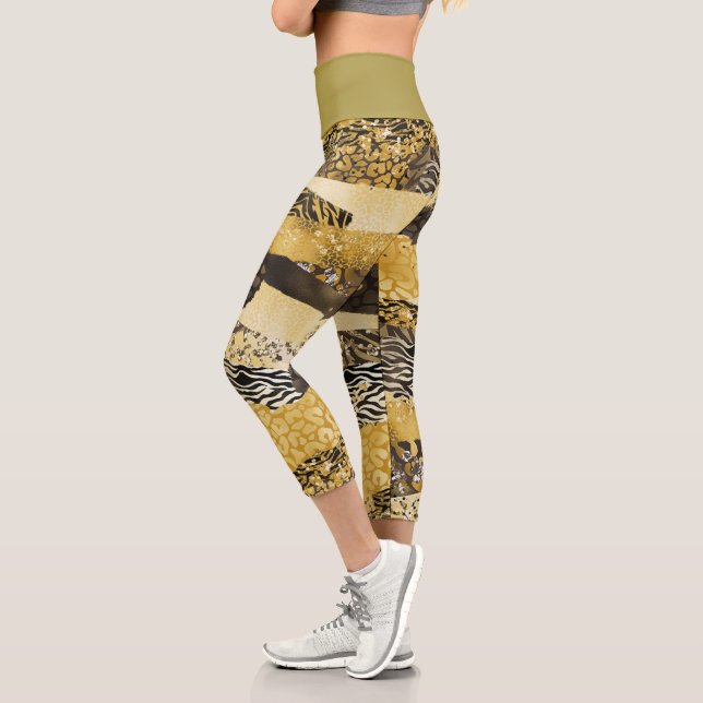 Muster für Vintage Camouflage rückgängig machen Capri Leggings (Links)