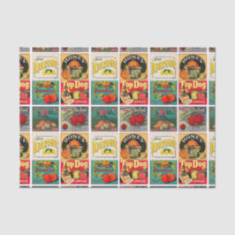 Muster für Vintage Fruchtkennzeichnung Seidenpapier