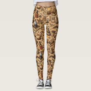 Muster für Vintage Hexerei und Kerzen (2) Leggings