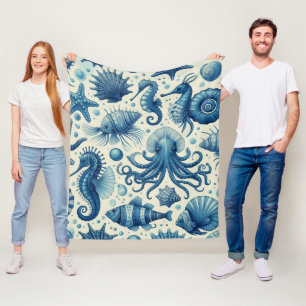 Muster für Vintage Meereswelt Fleecedecke