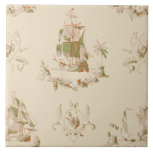 Muster für Vintage Nautical Pirate Ships Fliese