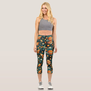 Muster für Vintage Raumfahrzeug-Raketenschiffe - K Capri Leggings