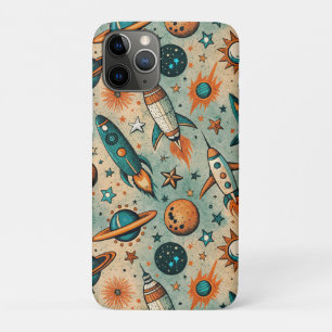 Muster für Vintage Raumfahrzeug-Raketenschiffe - K Case-Mate iPhone Hülle