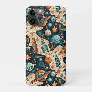 Muster für Vintage Raumfahrzeug-Raketenschiffe - K Case-Mate iPhone Hülle