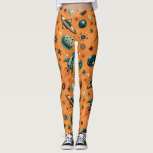 Muster für Vintage Raumfahrzeug-Raketenschiffe - K Leggings