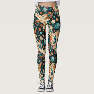 Muster für Vintage Raumfahrzeug-Raketenschiffe - K Leggings