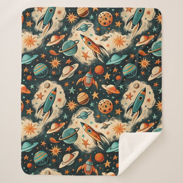 Muster für Vintage Raumfahrzeug-Raketenschiffe - K Sherpadecke (Vorderseite)