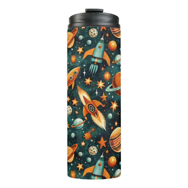 Muster für Vintage Raumfahrzeug-Raketenschiffe - K Thermosbecher (Vorderseite)