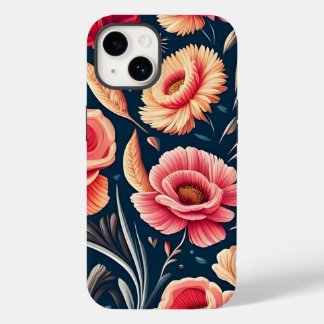 Muster für Vintage Rosa, Orange und Rote Blume Case-Mate iPhone 14 Hülle