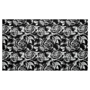 Muster für Vintage Rose in Schwarz Stoff