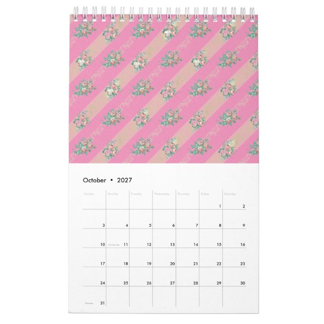 Muster für Vintage Rose - Kalender (Okt 2027)