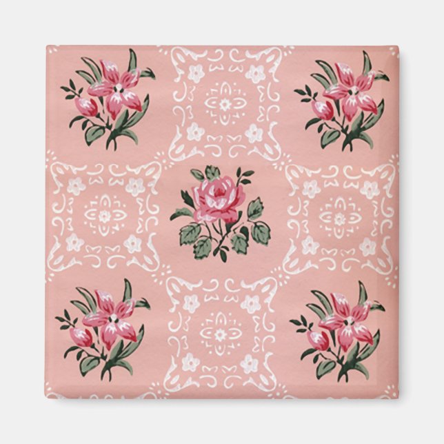 Muster für Vintage Rose Magnet (Vorne)