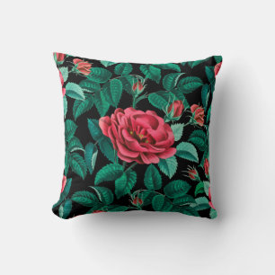 Muster für Vintage Rote Rosen Kissen