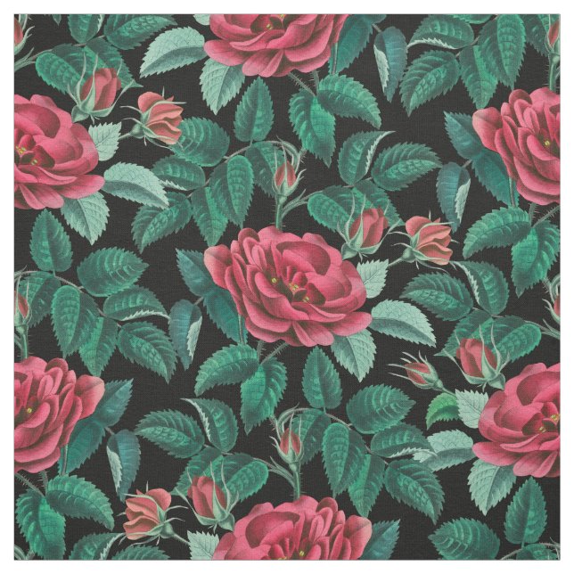 Muster für Vintage Rote Rosen Stoff (Muster)