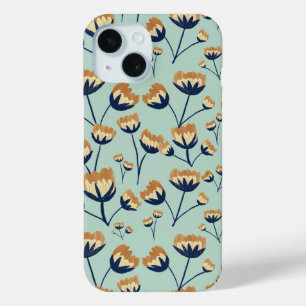 Muster für Vintage Senf- und Navy-Wildblume Case-Mate iPhone Hülle
