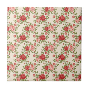 Muster für Vintage Shabby Chic-Rose Fliese