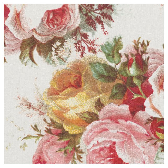 Muster für Vintage Shabby Chic-Rose Stoff (Nahaufnahme)