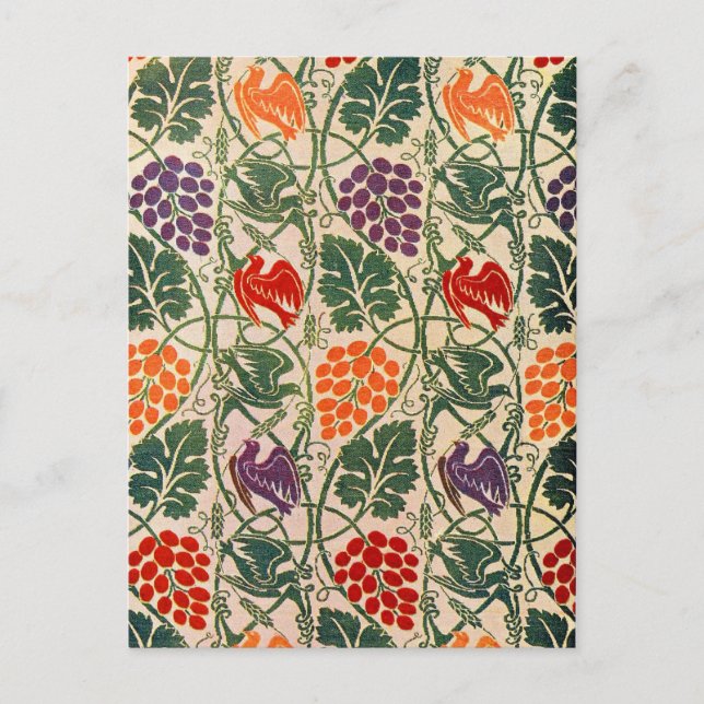Muster für Vintage Trauben und Weintrauben Postkarte (Vorderseite)