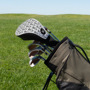 Muster für Vintage, weiße und bläserne Damaskus Golf Headcover