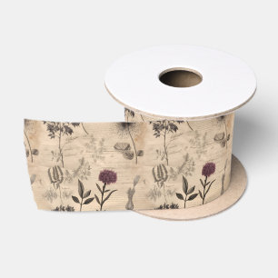 Muster für Vintage Wildblume Satinband