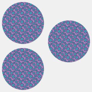 Muster für Violet Blue Flowers Etiketten