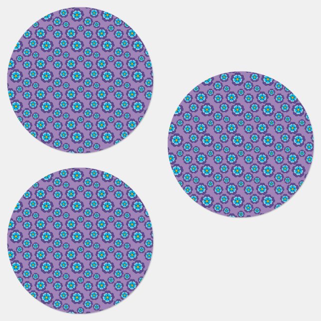 Muster für Violet Blue Flowers Etiketten (Gruppe)