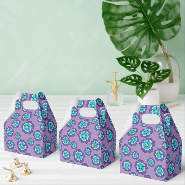 Muster für Violet Blue Flowers Geschenkschachtel (Zahlreiche)