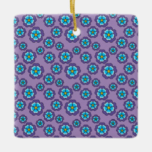 Muster für Violet Blue Flowers Keramikornament