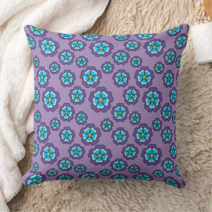 Muster für Violet Blue Flowers Kissen