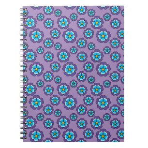 Muster für Violet Blue Flowers Notizblock