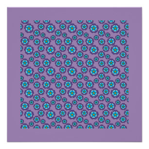 Muster für Violet Blue Flowers Poster