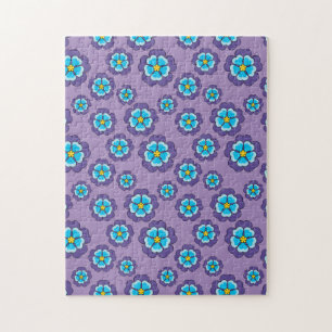 Muster für Violet Blue Flowers Puzzle