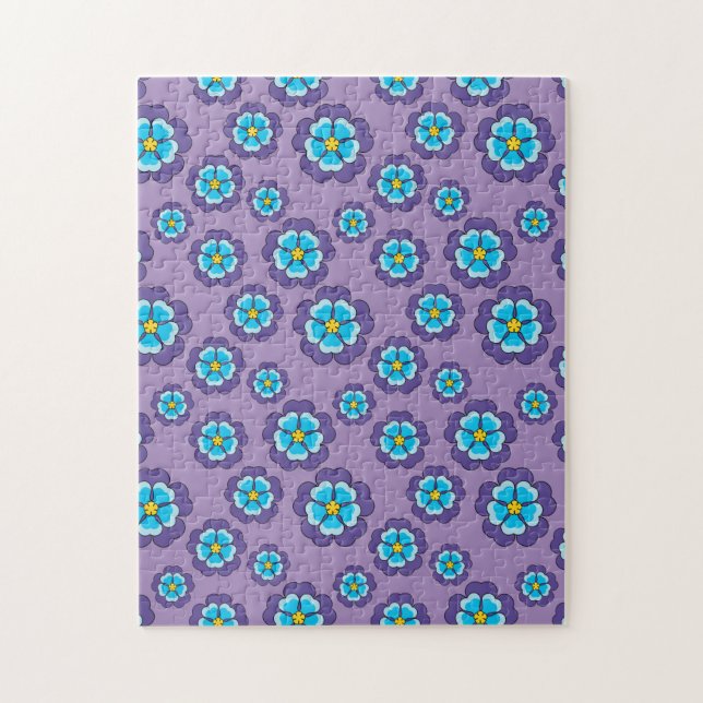 Muster für Violet Blue Flowers Puzzle (Vertikal)
